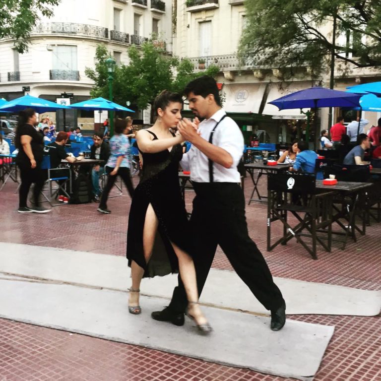 couple dancing in the street